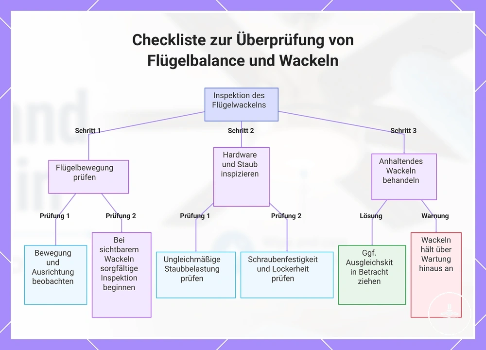 Checkliste zur Überprüfung von Flügelbalance und Wackeln