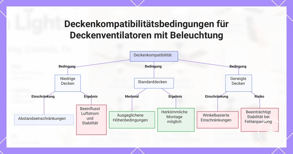 Deckenkompatibilitätsbedingungen für Deckenventilatoren mit Beleuchtung
