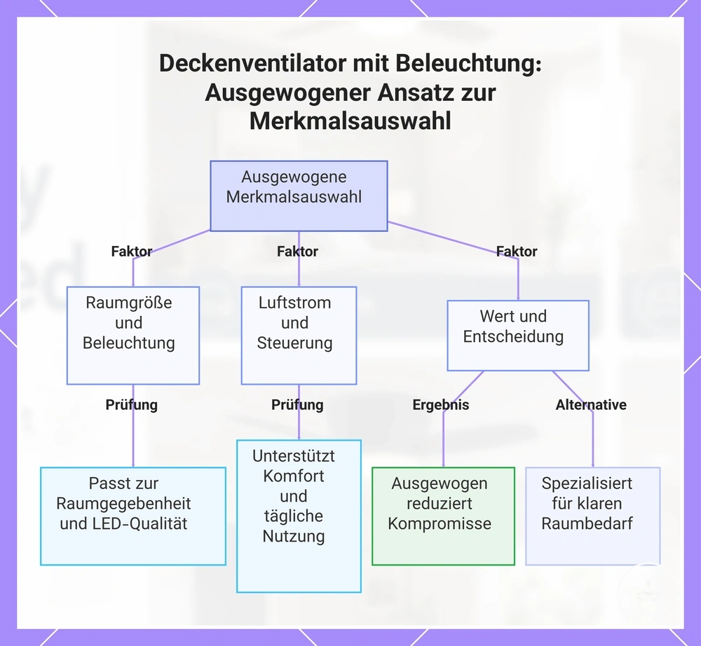 Deckenventilator mit Beleuchtung: Ausgewogener Ansatz zur Merkmalsauswahl
