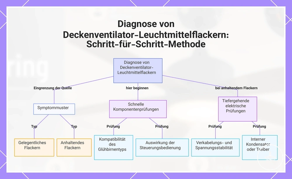 Diagnose von Deckenventilator-Leuchtmittelflackern: Schritt-für-Schritt-Methode