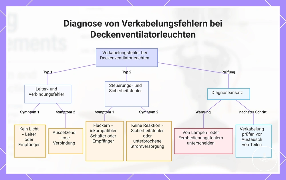 Diagnose von Verkabelungsfehlern bei Deckenventilatorleuchten