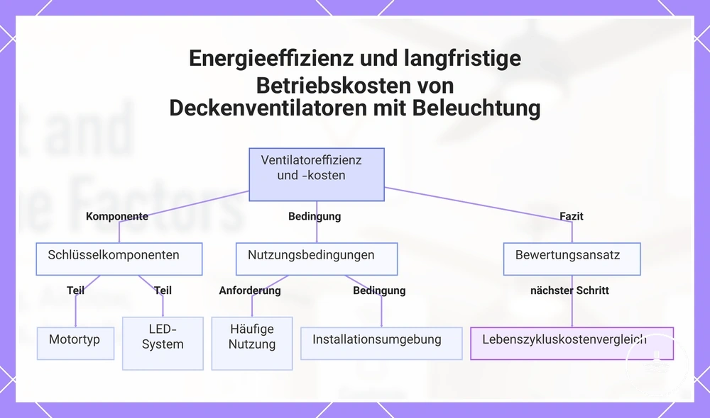Energieeffizienz und langfristige Betriebskosten von Deckenventilatoren mit Beleuchtung