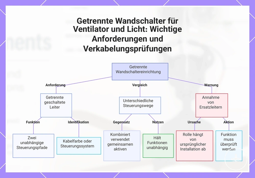 Getrennte Wandschalter für Ventilator und Licht: Wichtige Anforderungen und Verkabelungsprüfungen