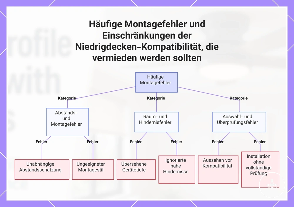 Häufige Montagefehler und Einschränkungen der Niedrigdecken-Kompatibilität, die vermieden werden sollten