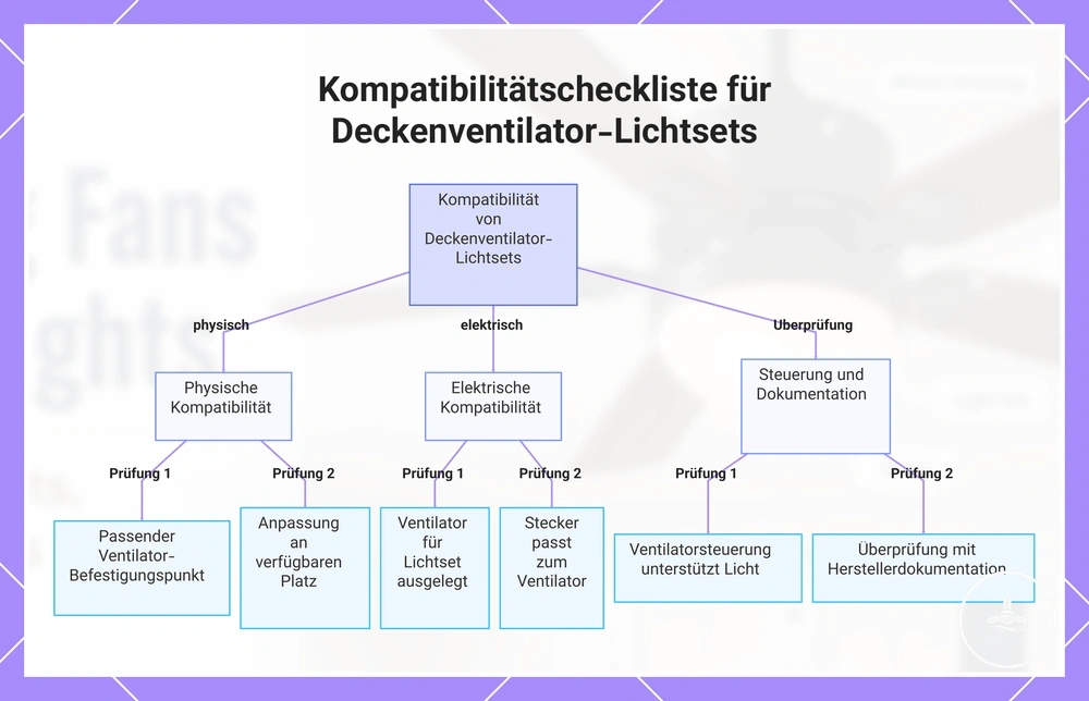 Kompatibilitätscheckliste für Deckenventilator-Licht-Kits