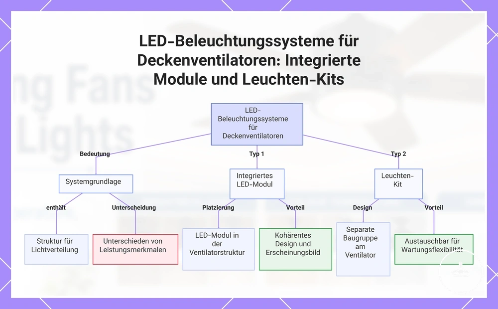 LED-Beleuchtungssysteme für Deckenventilatoren: Integrierte Module und Leuchten-Kits