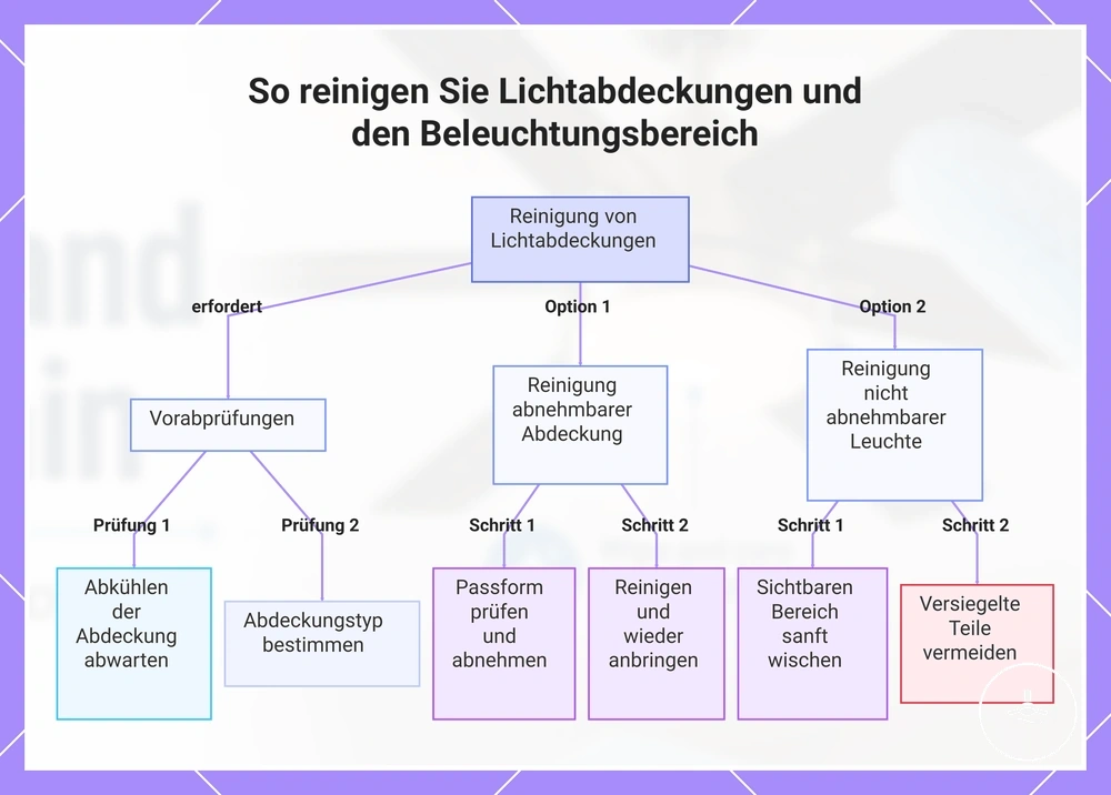 So reinigen Sie Lichtabdeckungen und den Beleuchtungsbereich