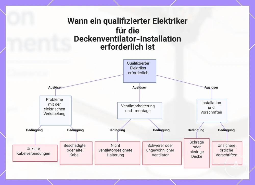 Wann ein qualifizierter Elektriker für die Deckenventilator-Installation erforderlich ist