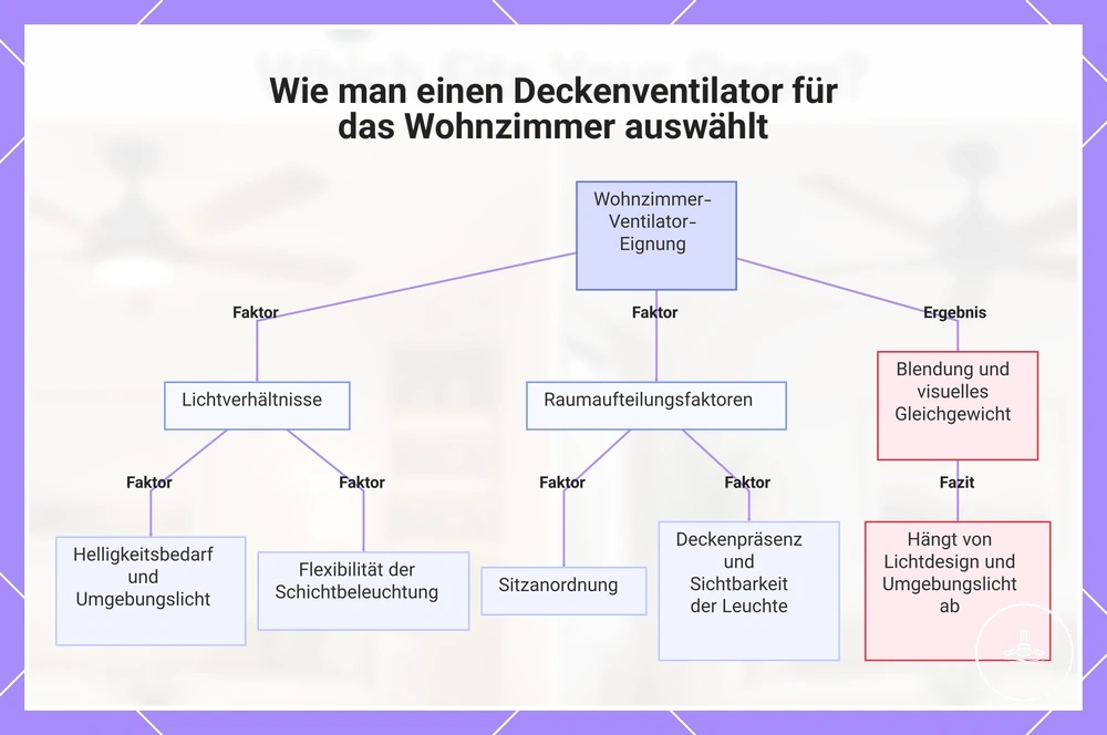 Auswahlkriterien für einen Deckenventilator im Wohnzimmer