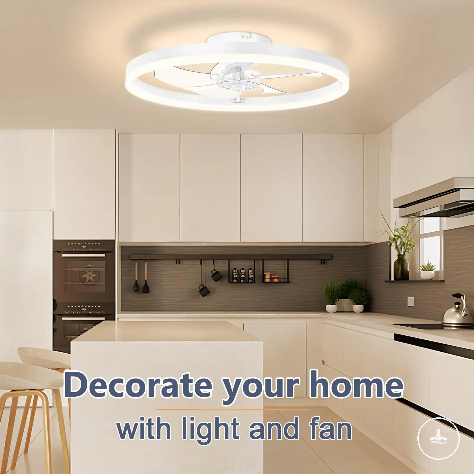 Ultra thin acrylic ceiling fan LED light with dimming function