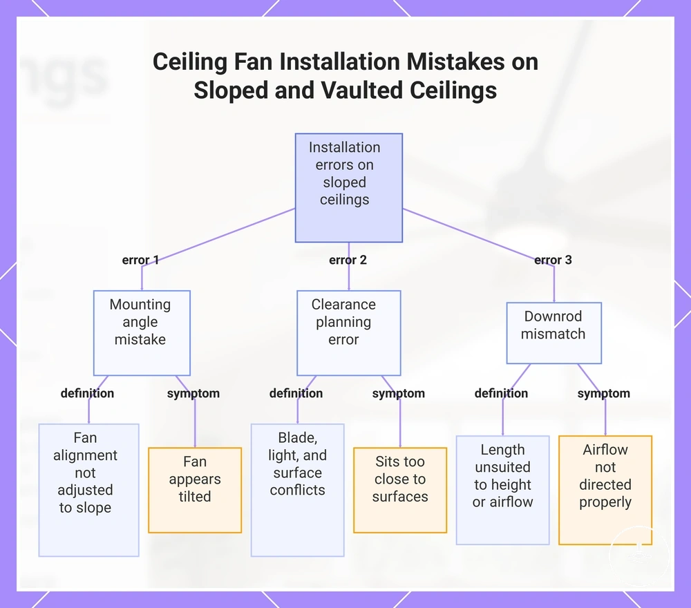 Ceiling Fan Installation Mistakes on Sloped and Vaulted Ceilings
