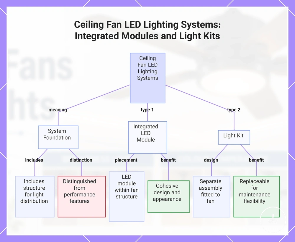 Ceiling Fan LED Lighting Systems: Integrated Modules and Light Kits