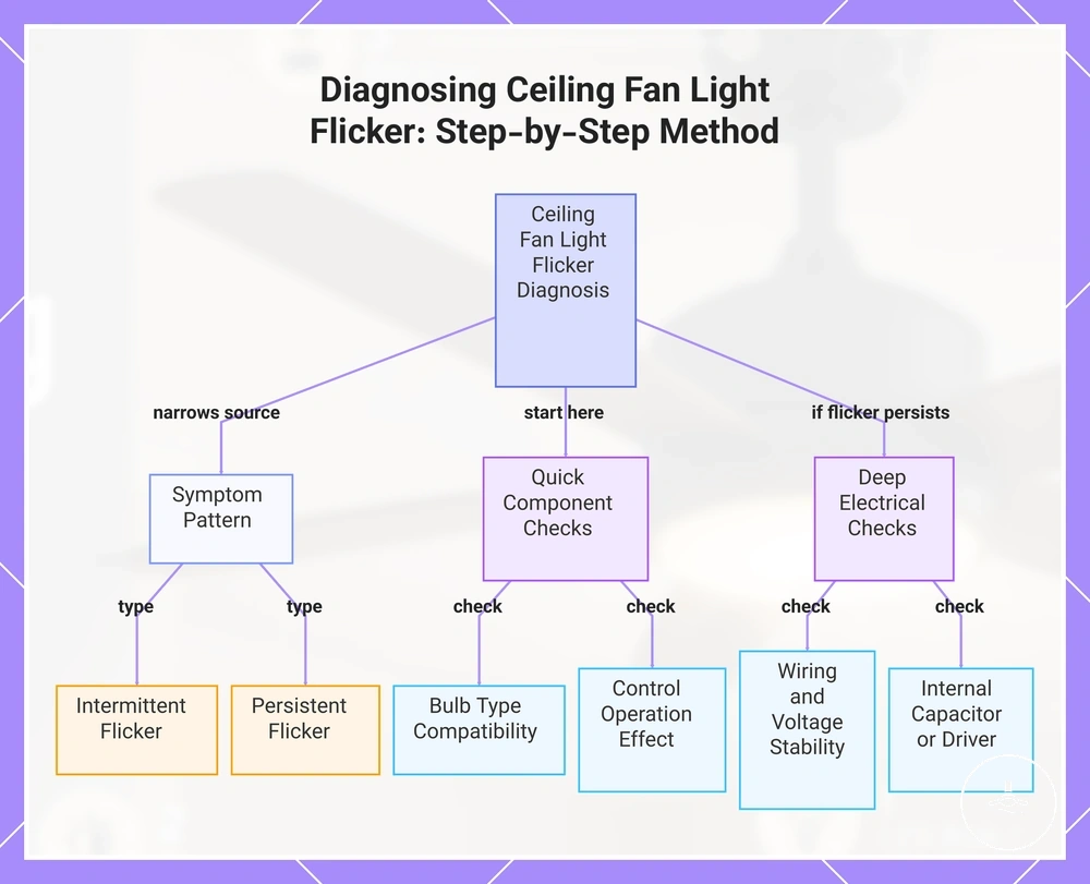 Diagnosing Ceiling Fan Light Flicker: Step-by-Step Method