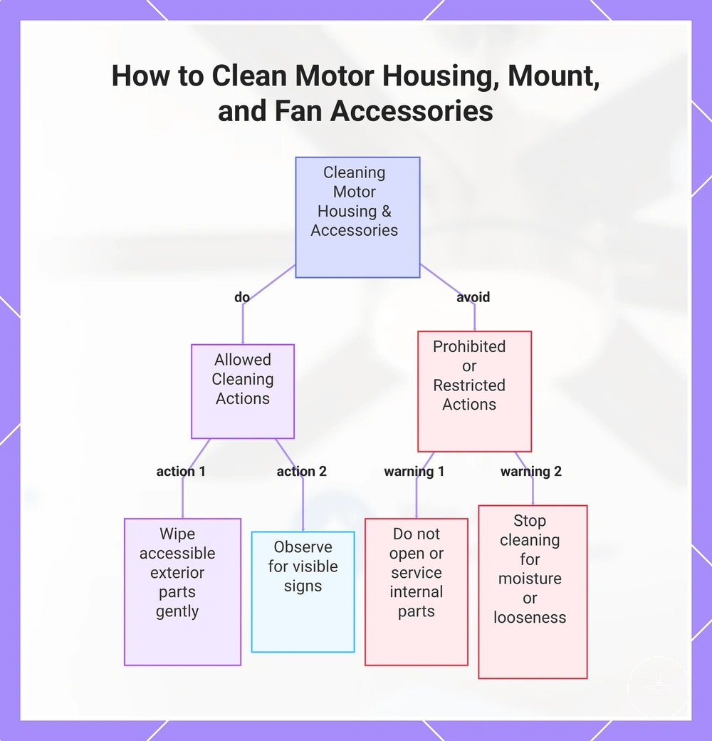 How to Clean Motor Housing, Mount, and Fan Accessories