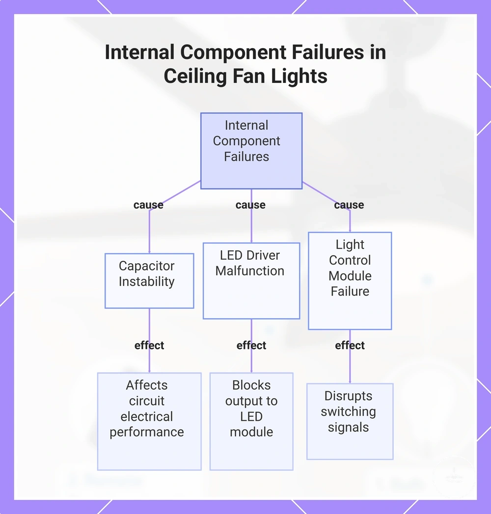 Internal Component Failures in Ceiling Fan Lights