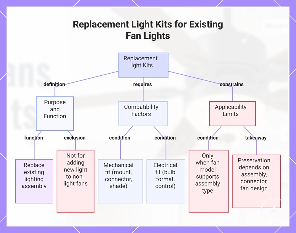 Replacement Light Kits for Existing Fan Lights