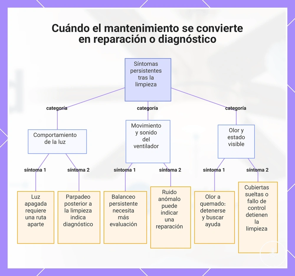 Cuándo el mantenimiento se convierte en reparación o diagnóstico