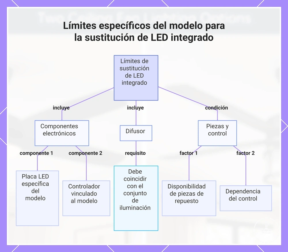 Límites específicos del modelo para la sustitución de LED integrado