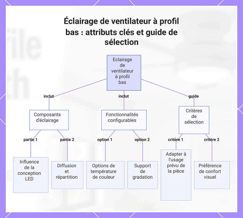 Éclairage de ventilateur à profil bas : attributs clés et guide de sélection