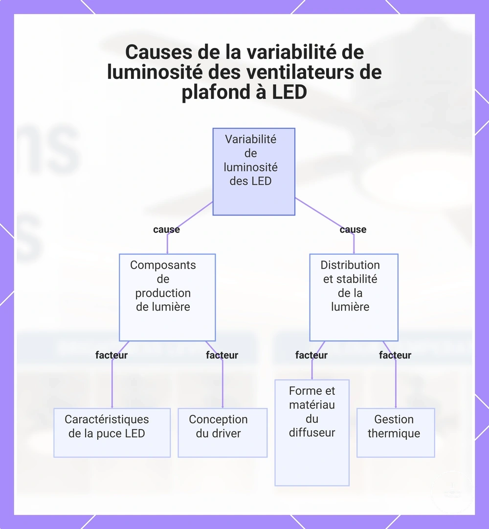 Causes de la variabilité de luminosité des ventilateurs de plafond à LED