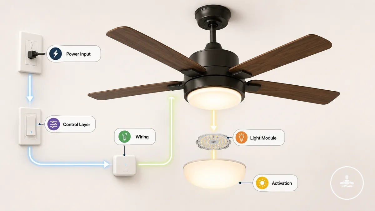 Comprendre systeme lumiere ventilateur