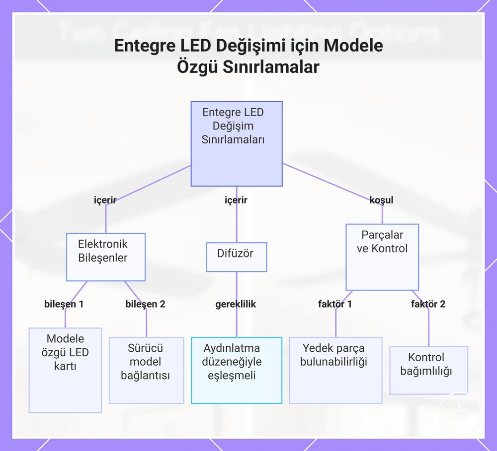 Entegre LED Değişimi için Modele Özgü Sınırlamalar