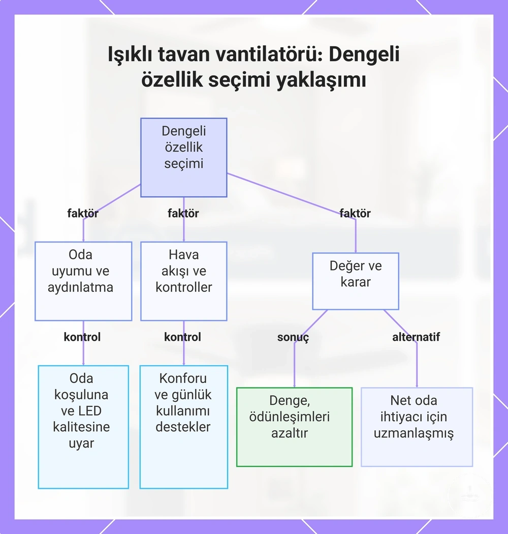 Işıklı tavan vantilatörü: Dengeli özellik seçimi yaklaşımı