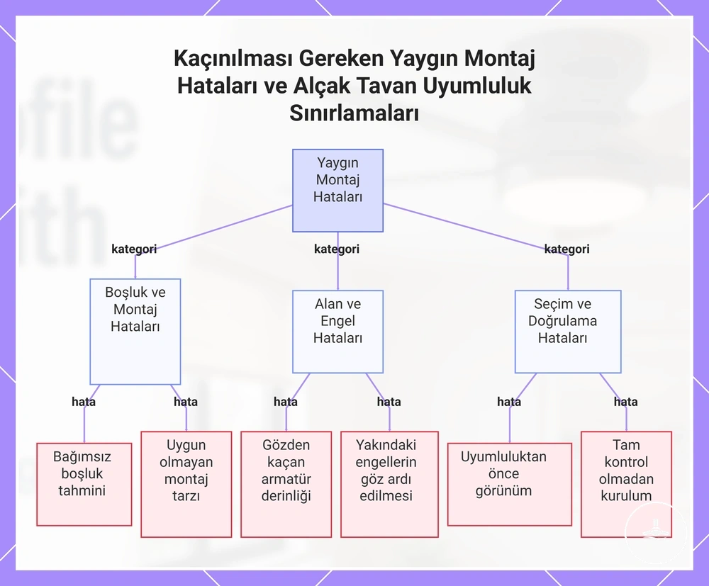 Kaçınılması Gereken Yaygın Montaj Hataları ve Alçak Tavan Uyumluluk Sınırlamaları