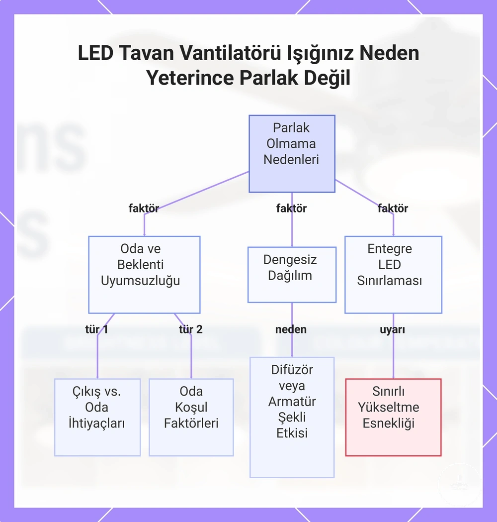 LED Tavan Vantilatörü Işığınız Neden Yeterince Parlak Değil