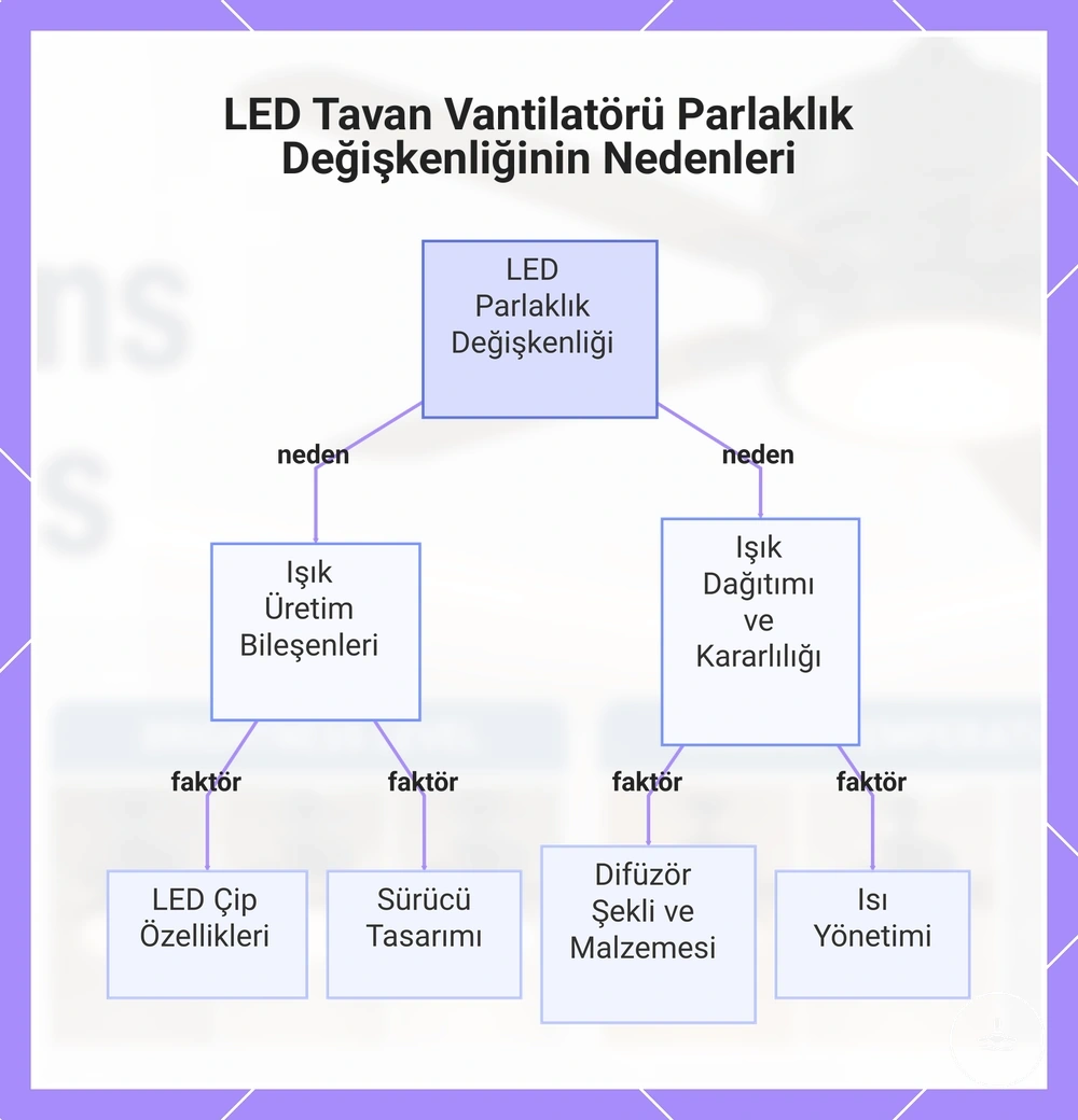 LED Tavan Vantilatörü Parlaklık Değişkenliğinin Nedenleri