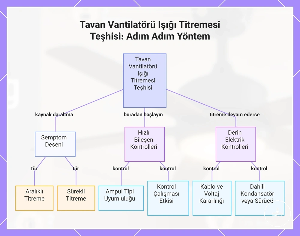 Tavan Vantilatörü Işığı Titremesi Teşhisi: Adım Adım Yöntem