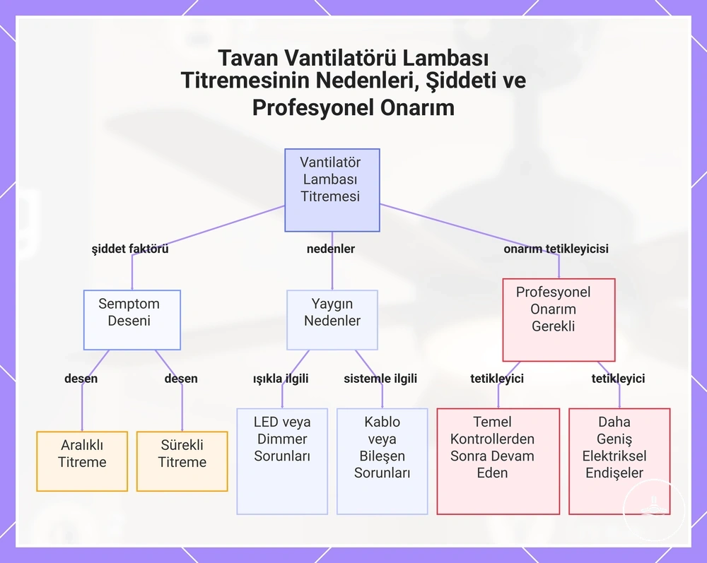 Tavan Vantilatörü Lambası Titremesinin Nedenleri, Şiddeti ve Profesyonel Onarım