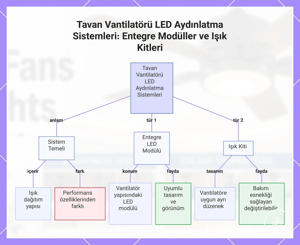 Tavan Vantilatörü LED Aydınlatma Sistemleri: Entegre Modüller ve Işık Kitleri