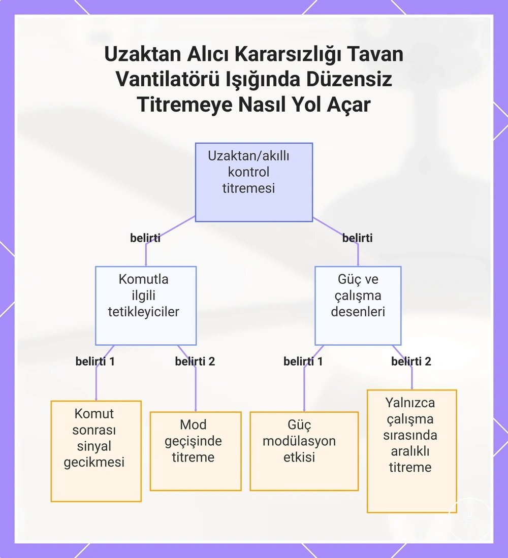 Uzaktan Alıcı Kararsızlığı Tavan Vantilatörü Işığında Düzensiz Titremeye Nasıl Yol Açar